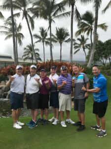 Jason Bain with golf buddies