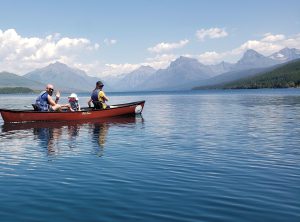 Alison on a canoe